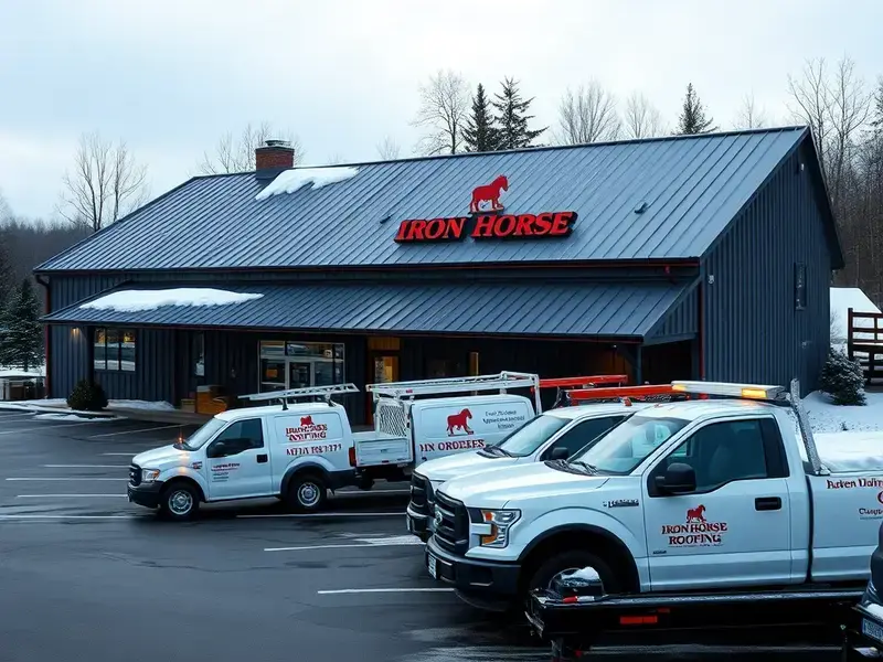 Iron Horse Roofing team at their shop