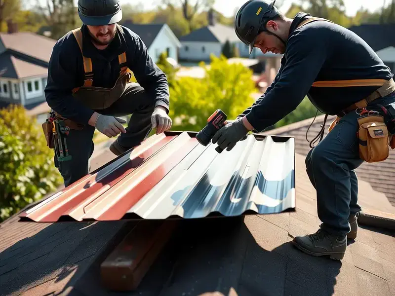 Iron Horse roofing team installing standing seam metal roof
